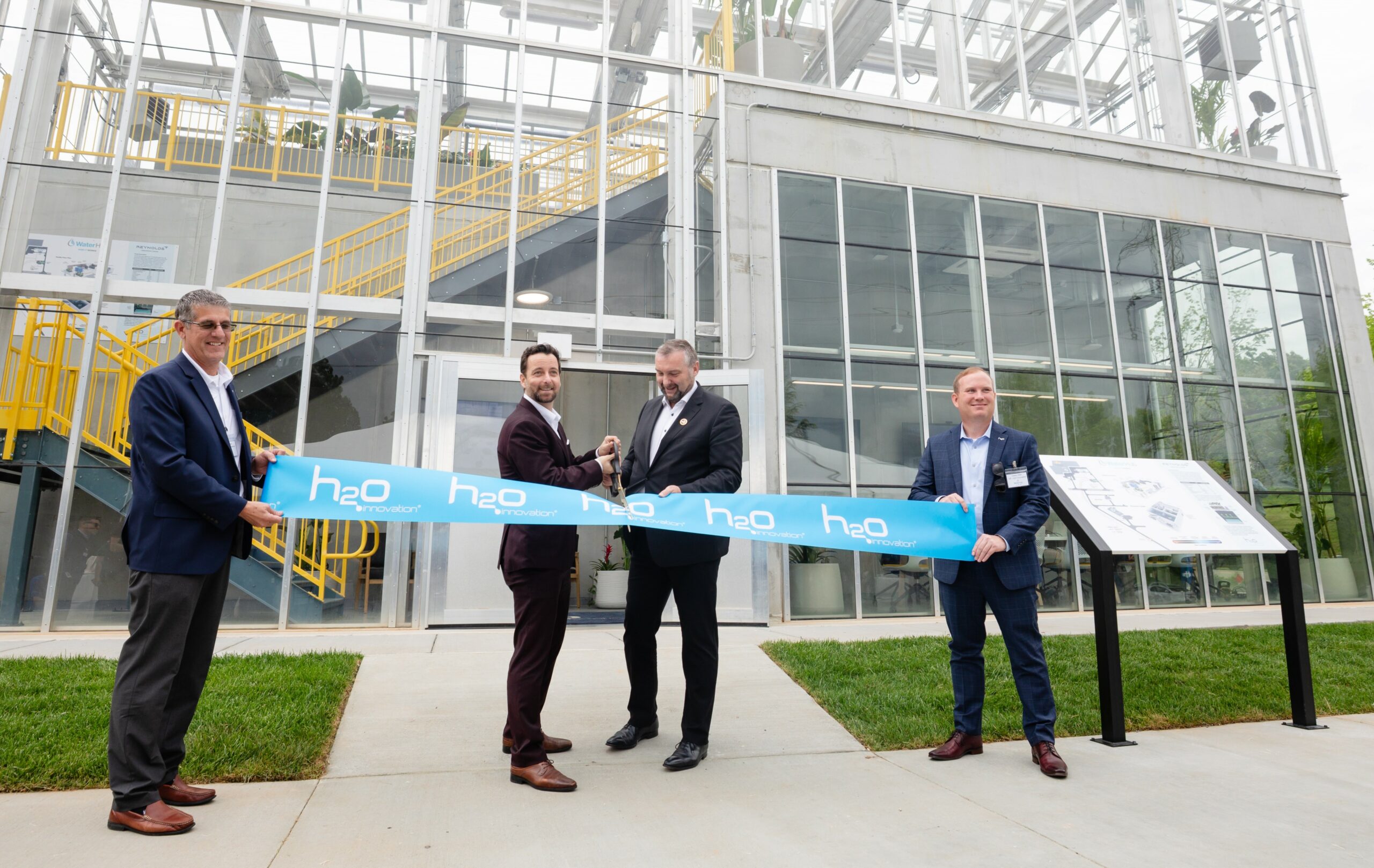Bernd Meyer, President of R.J. Reynolds Tobacco Company, cuts the ribbon on the WaterHub in Tobaccoville, North Carolina on April 22, 2025.